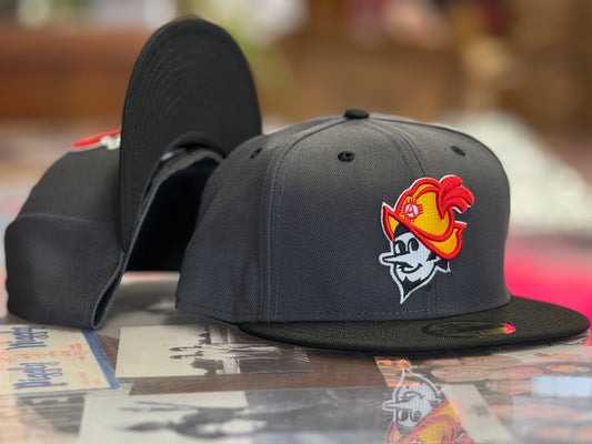 Albuquerque Dukes New Era 5950 Dark Gray, Black Bill with Dukes logo