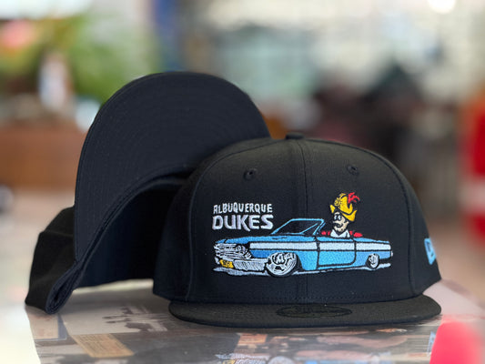 Albuquerque Dukes New Era 5950 Black with Duke in Car