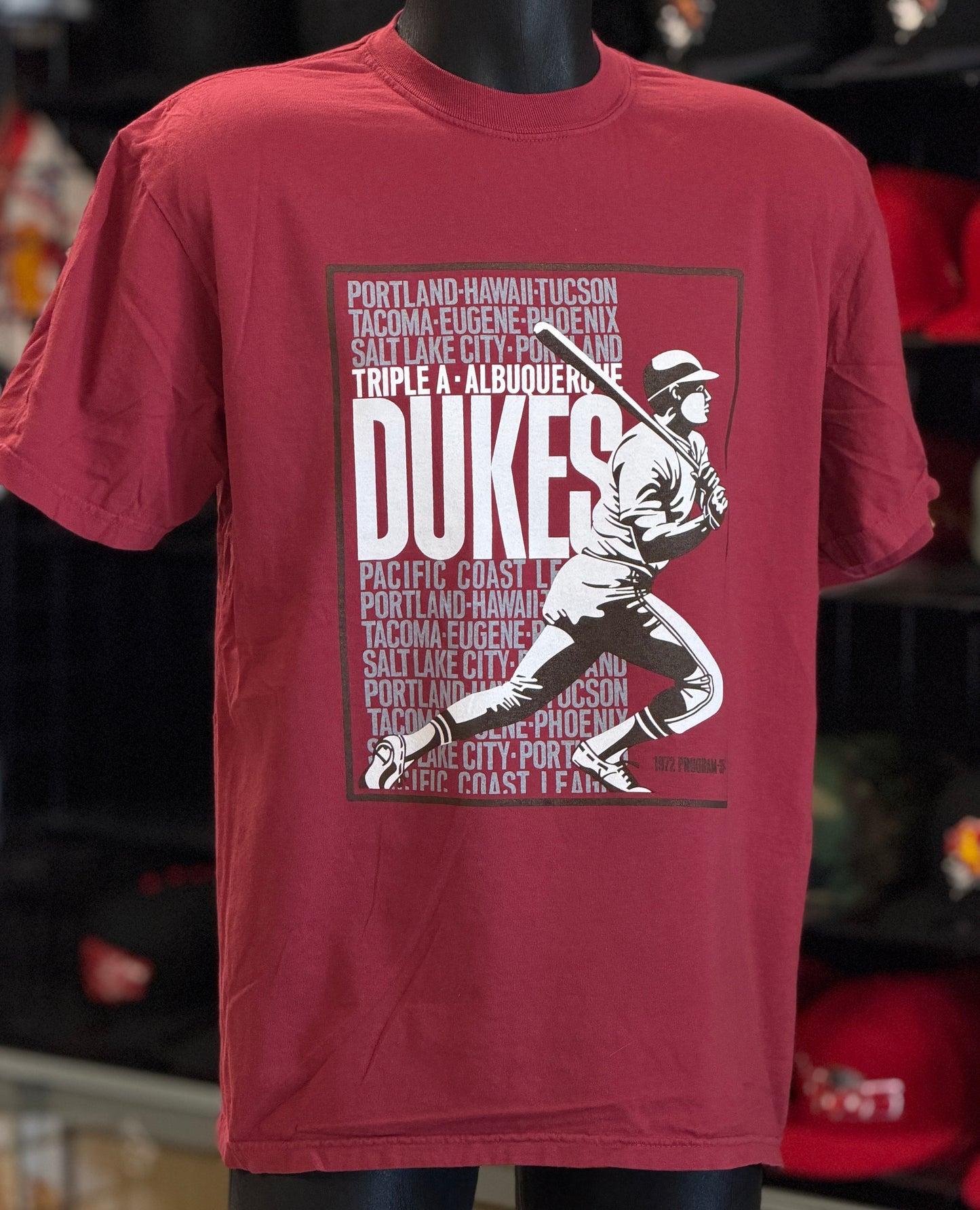 Albuquerque Dukes Chile Red 1972 Program T-Shirt
