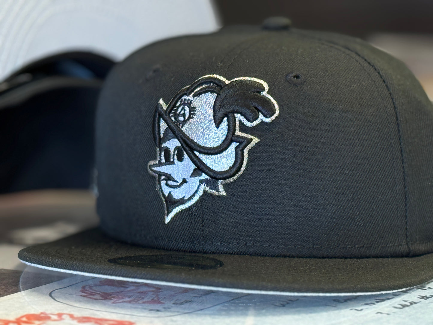 Albuquerque Dukes New Era 5950 Black Silver Dukes Side Patch