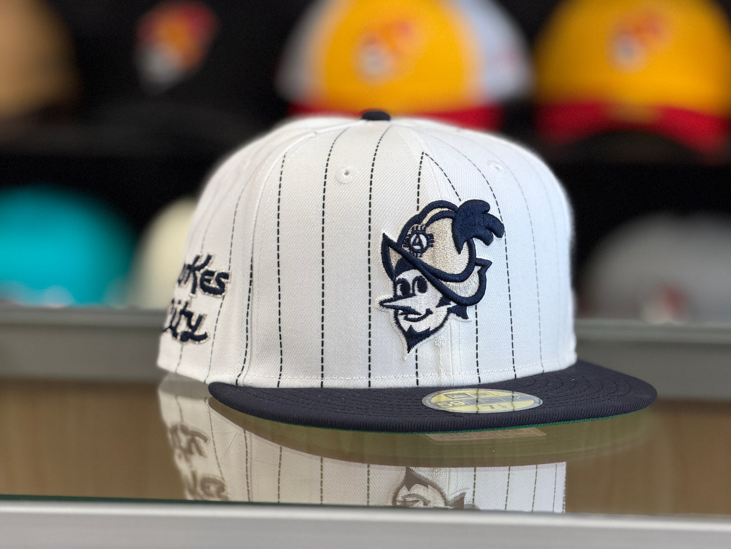 Albuquerque Dukes New Era 5950 Navy Pinstripe Silver Dukes