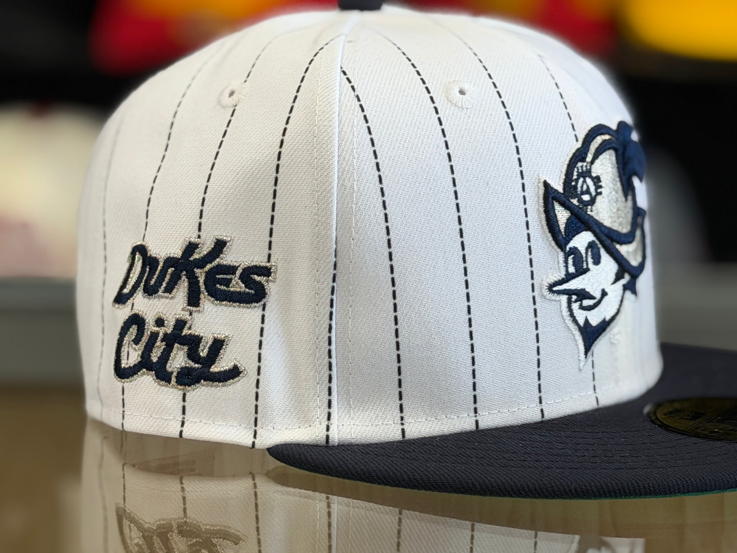 Albuquerque Dukes New Era 5950 Navy Pinstripe Silver Dukes