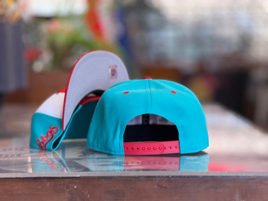 UNM New Era 950 Snapback Turquoise White UNM logo and Red bill