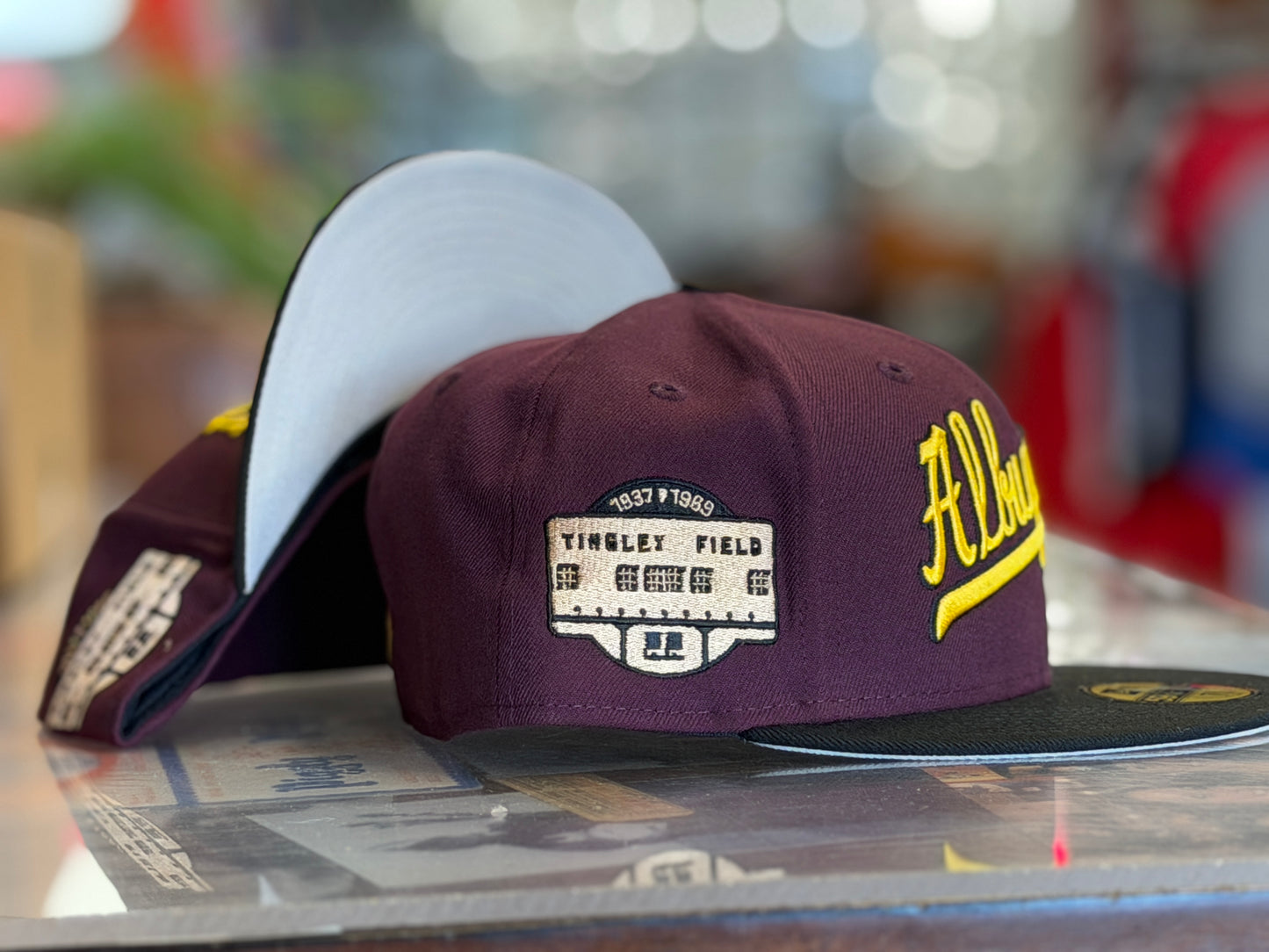 Albuquerque Dukes New Era 5950 Maroon ALBUQUERQUE Script