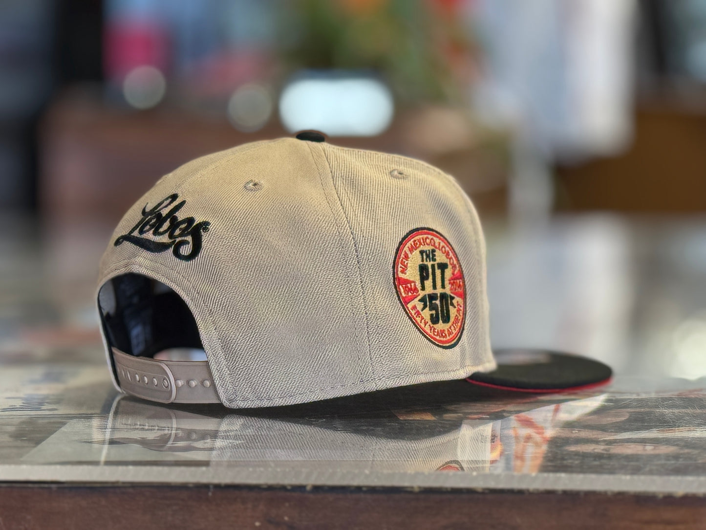 UNM 950 Snapback Camel 1970s Lobo with The Pit Side Patch