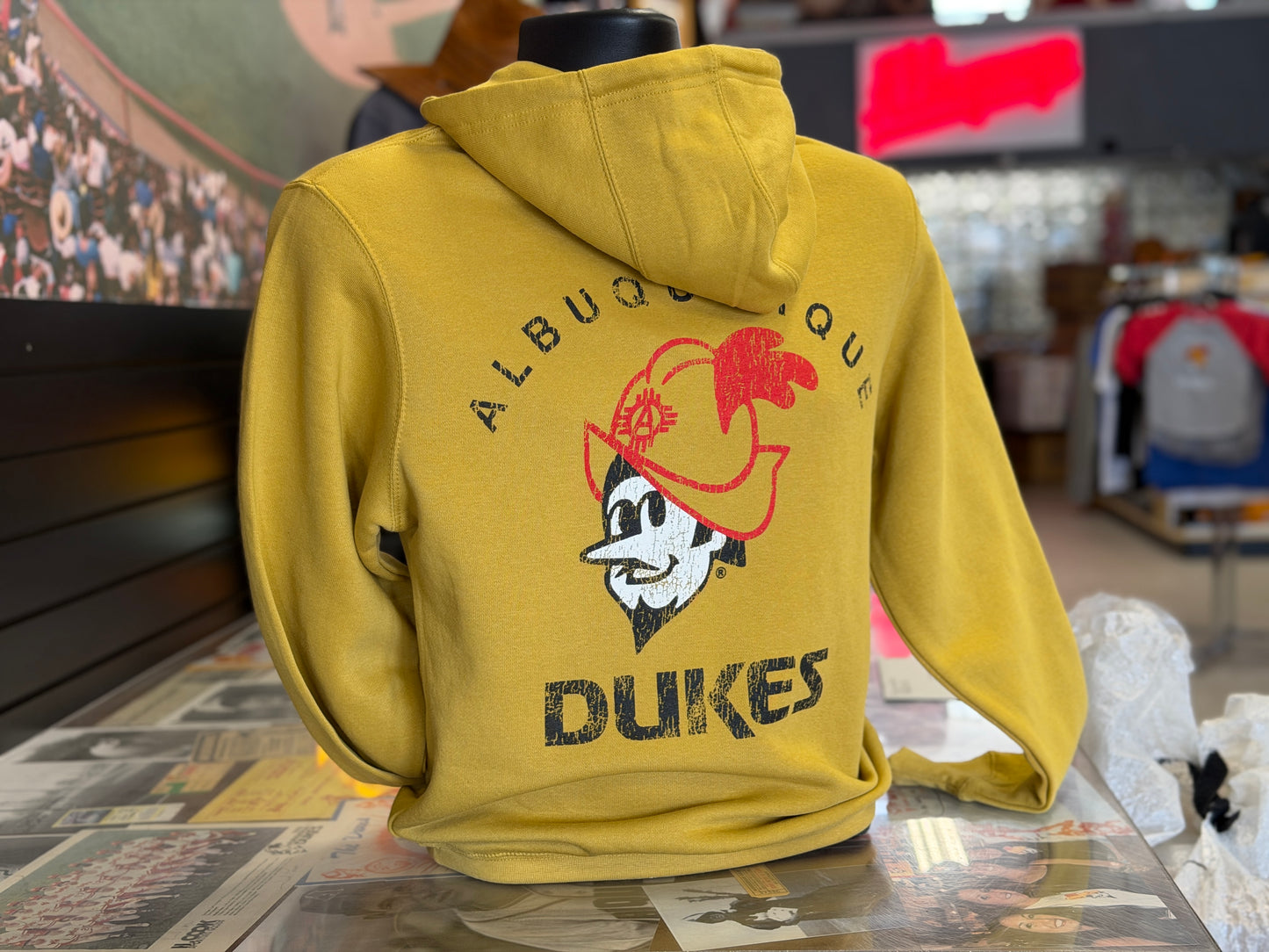 Albuquerque Dukes Hoodie Gold Traditional Dukes