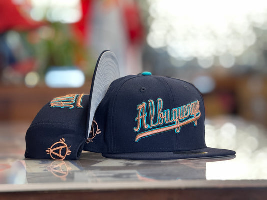 Albuquerque Dukes 5950 New Era Turquoise Script ALBUQUERQUE