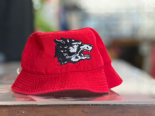UNM Red Bucket Hat 70s Lobo