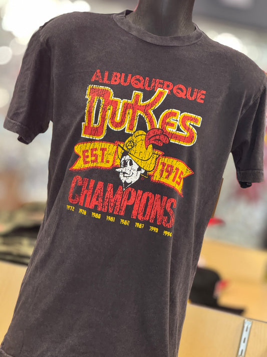 Albuquerque Dukes Vintage Black Champions Distressed