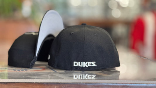 Albuquerque Dukes New Era 5950 Black on Black with Silver Outline