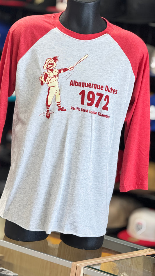 Albuquerque Dukes 3/4 Red Sleeve Gray 1972 Dukes