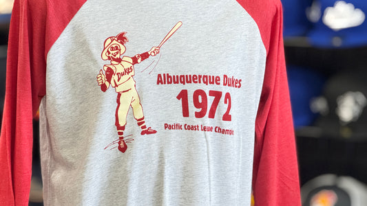 Albuquerque Dukes 3/4 Red Sleeve Gray 1972 Dukes