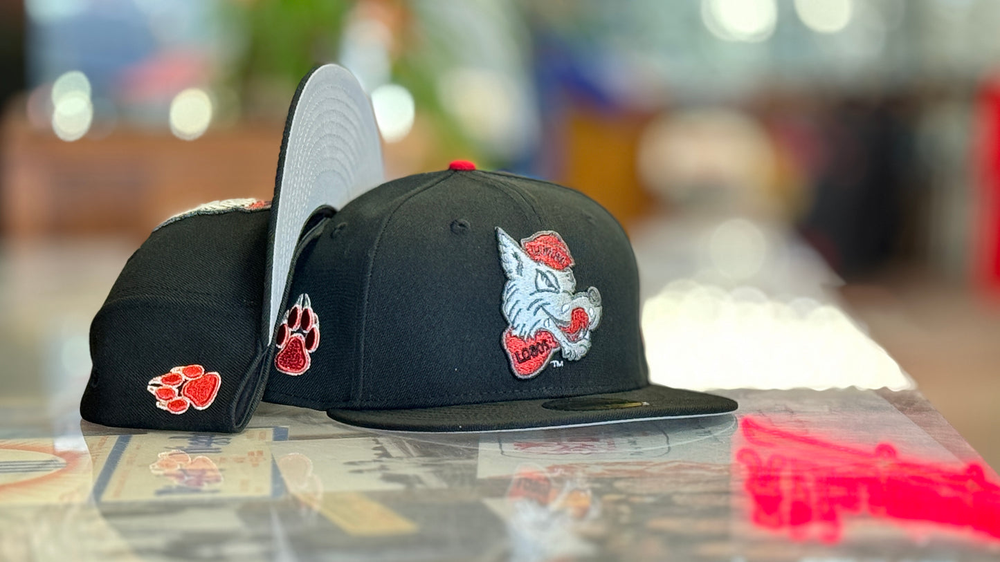 UNM Lobos New Era 5950 Black Lobo Louie