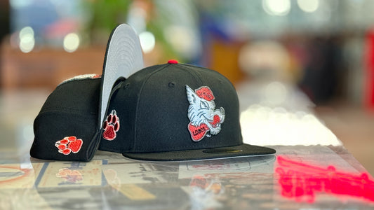 UNM Lobos New Era 5950 Black Lobo Louie