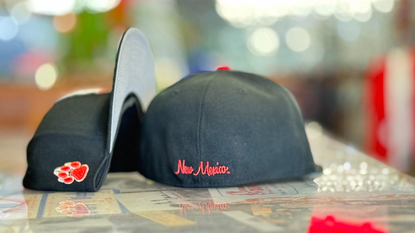 UNM Lobos New Era 5950 Black Lobo Louie