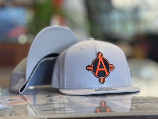 Albuquerque Dukes New Era 5950 Fitted Gray Orange Black Zia A