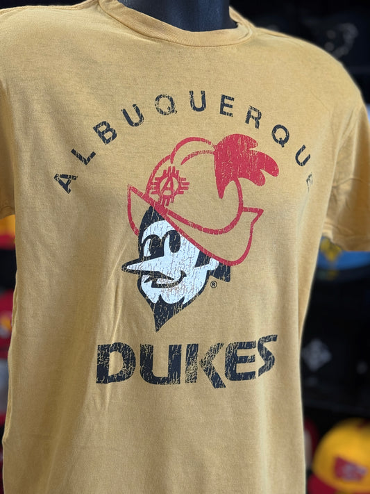 Albuquerque Dukes T-Shirt-Shirt Gold Distressed