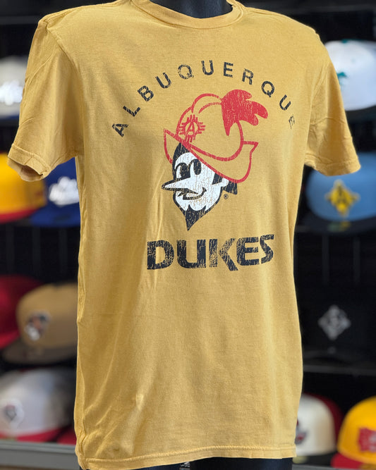 Albuquerque Dukes T-Shirt-Shirt Gold Distressed