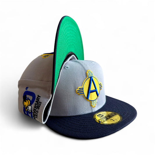 Albuquerque Dukes New Era 5950 Fitted Gray with Gold Zia A