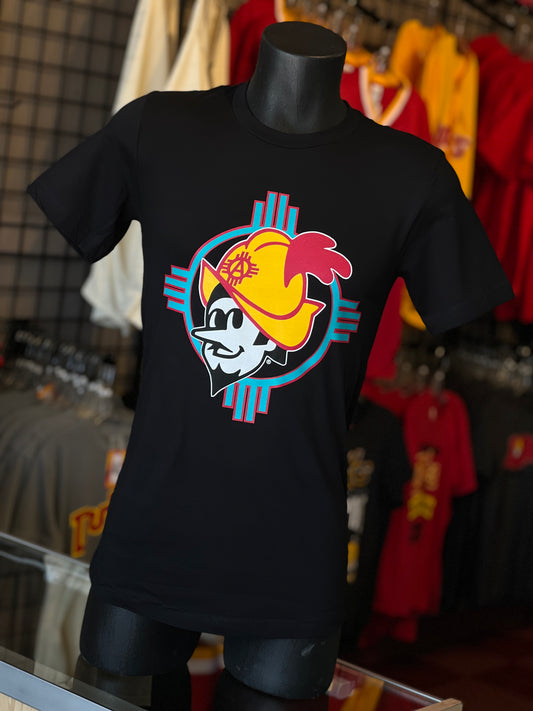 Albuquerque Dukes 50 Yr. Anniversary Black Turquoise Zia Dukes T-Shirt
