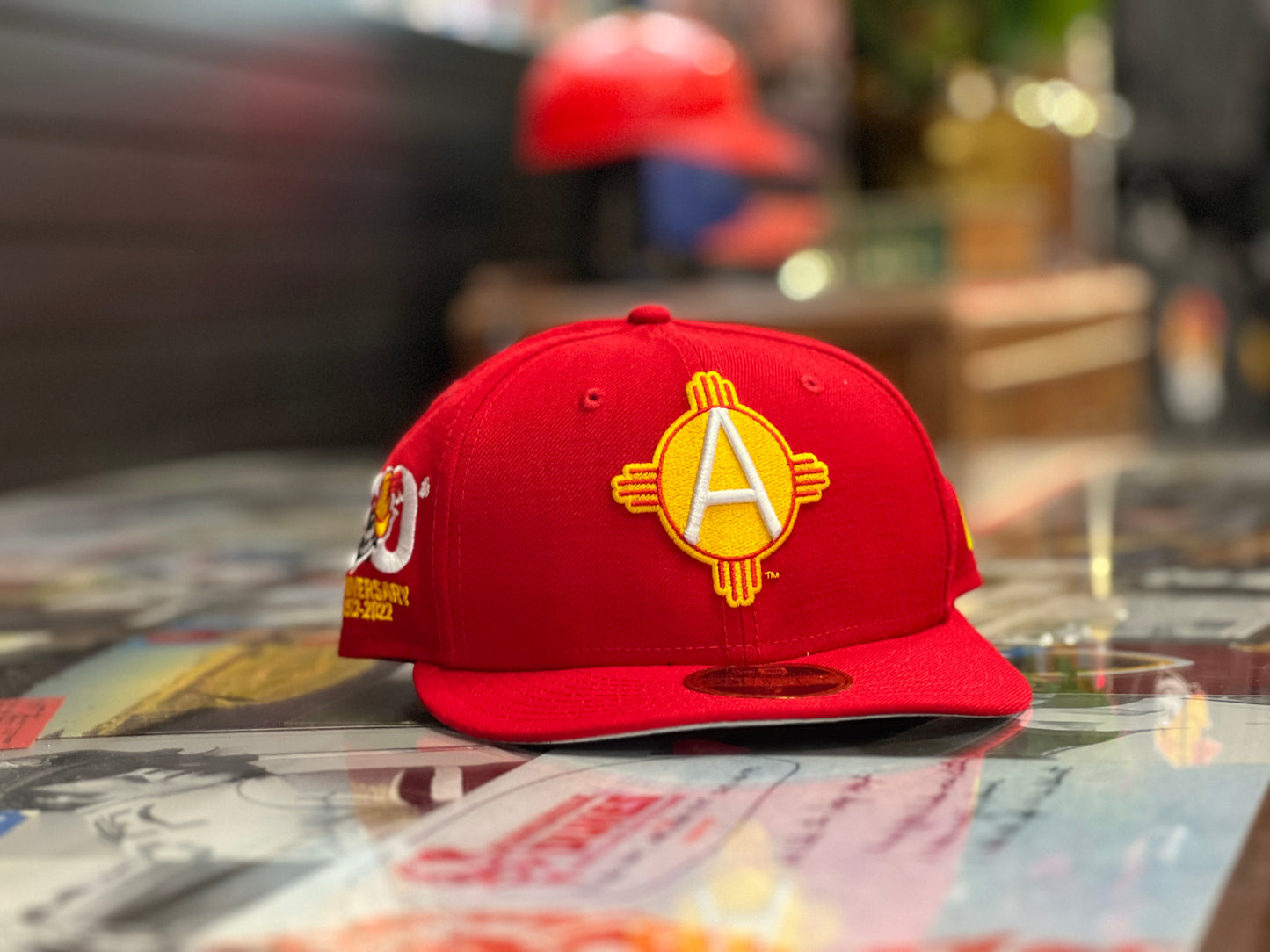 Albuquerque Dukes New Era 5950 Red Zia A 50th Anniversary Patch