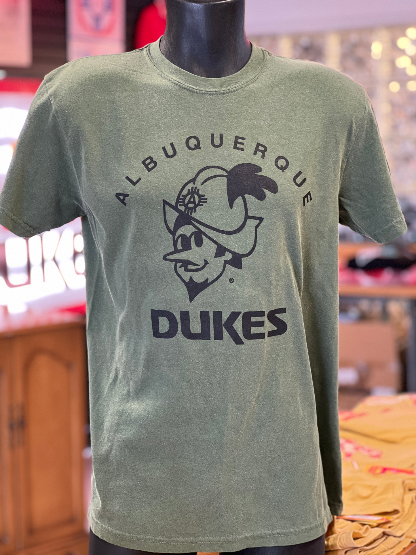 Albuquerque Dukes Hemp Green Traditional Logo T-Shirt