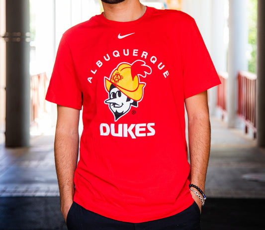 Albuquerque Dukes Red Nike T-shirt Traditional Dukes Logo